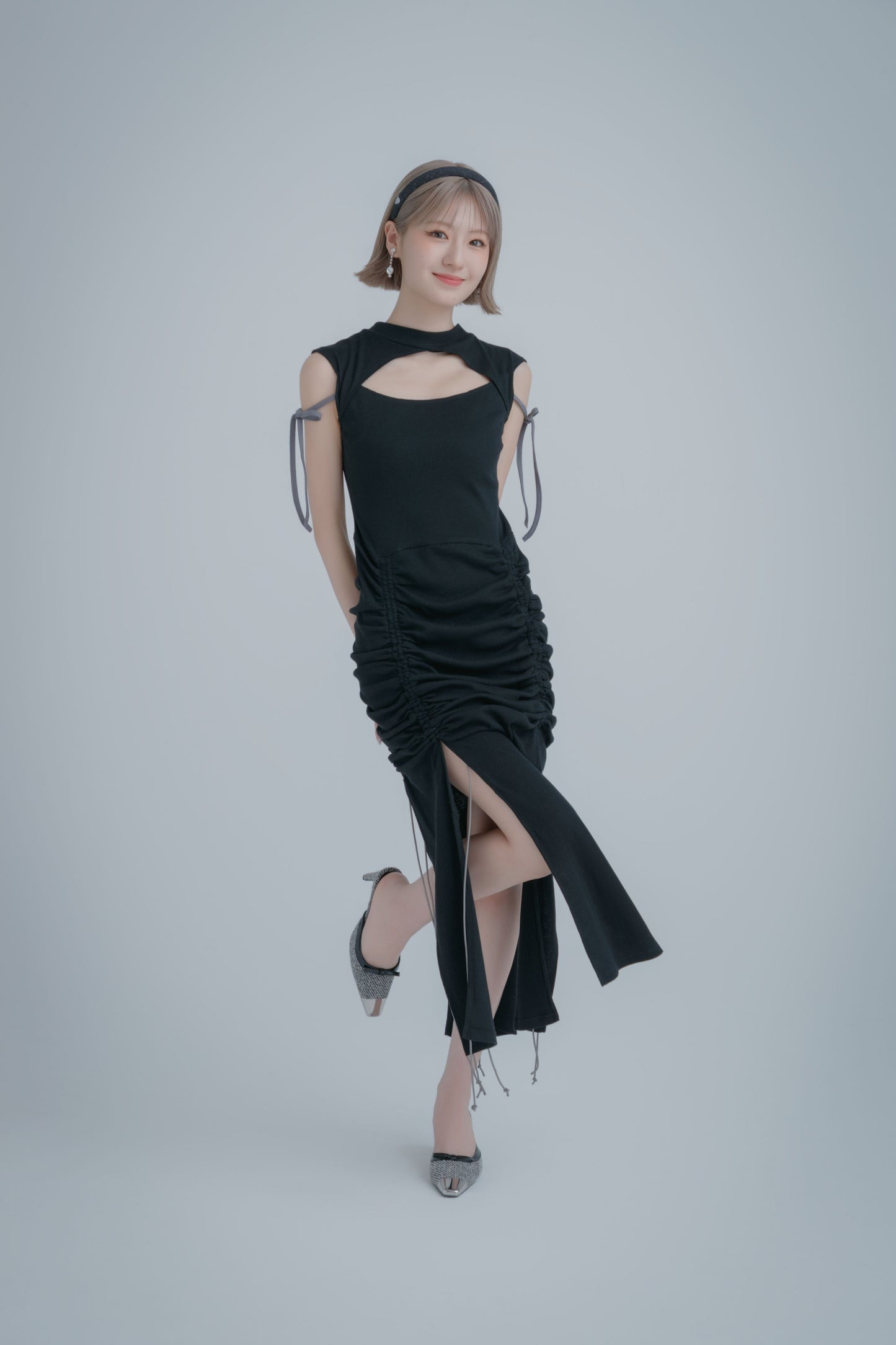 Ribbed Knit One-piece (Black)