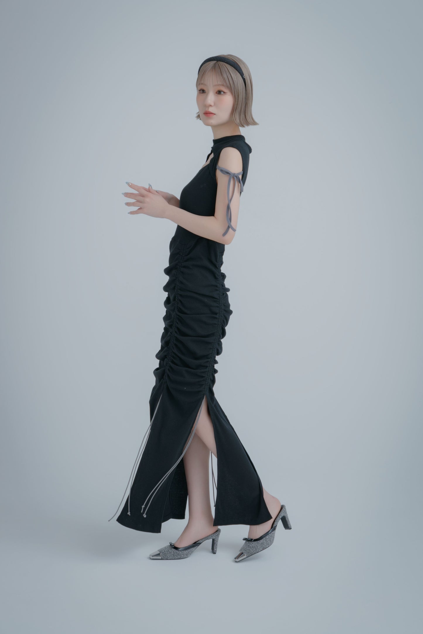 Ribbed Knit One-piece (Black)