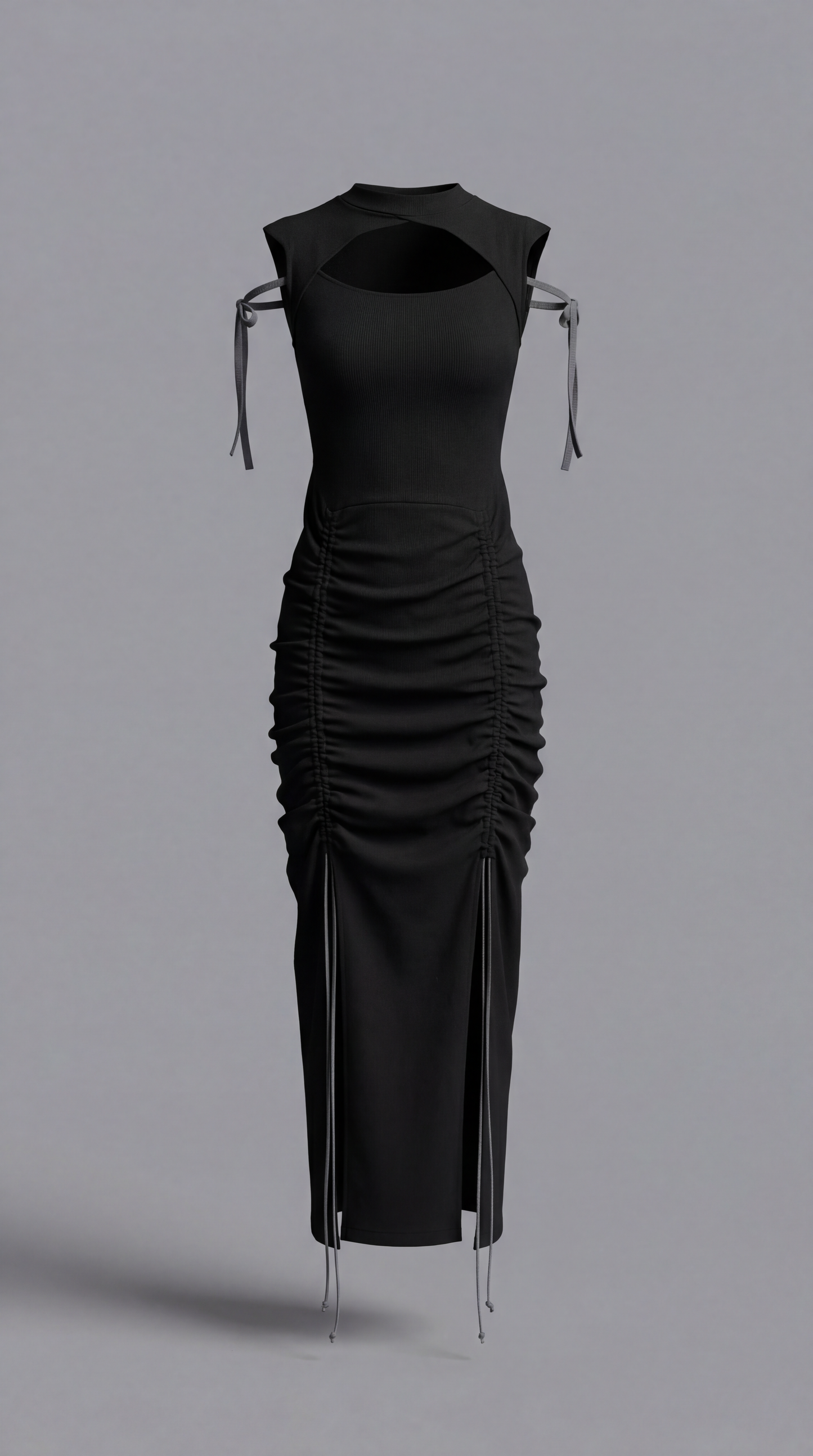 Ribbed Knit One-piece (Black)