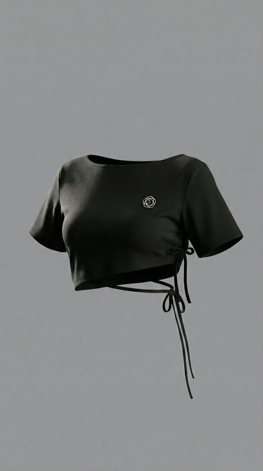 Double Ribbon Mini Cutsew (Black)