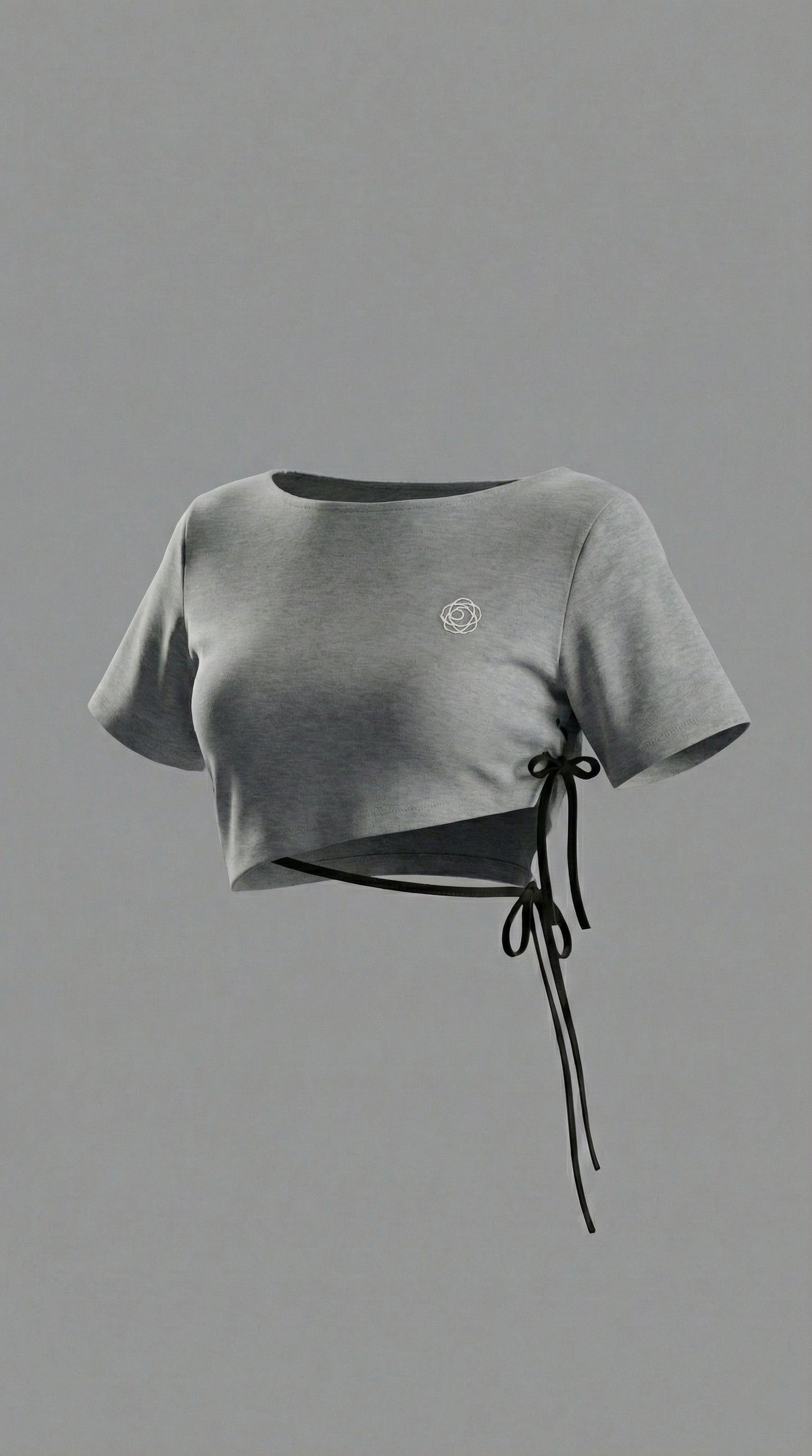 Double Ribbon Mini Cutsew (Gray)