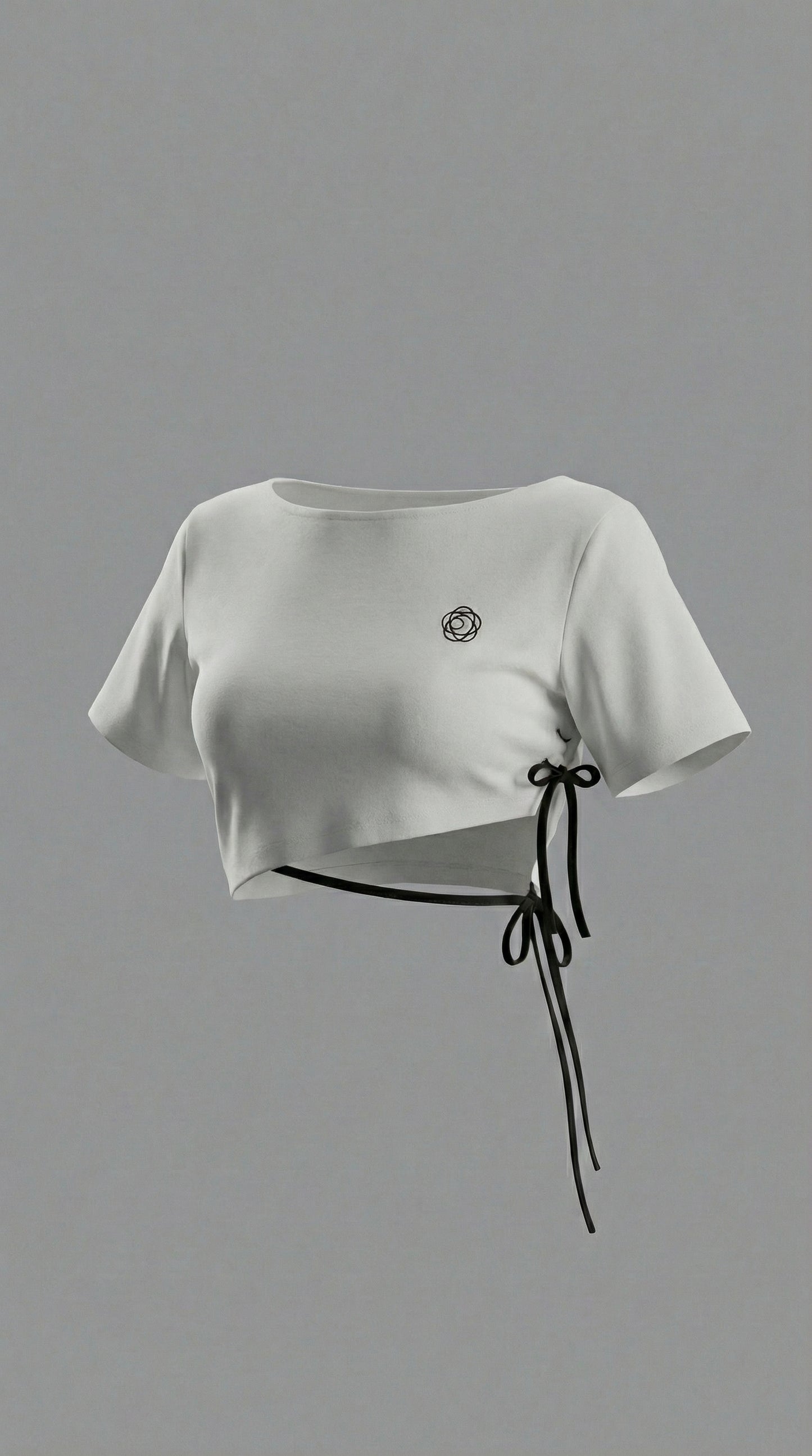 Double Ribbon Mini Cutsew (White)