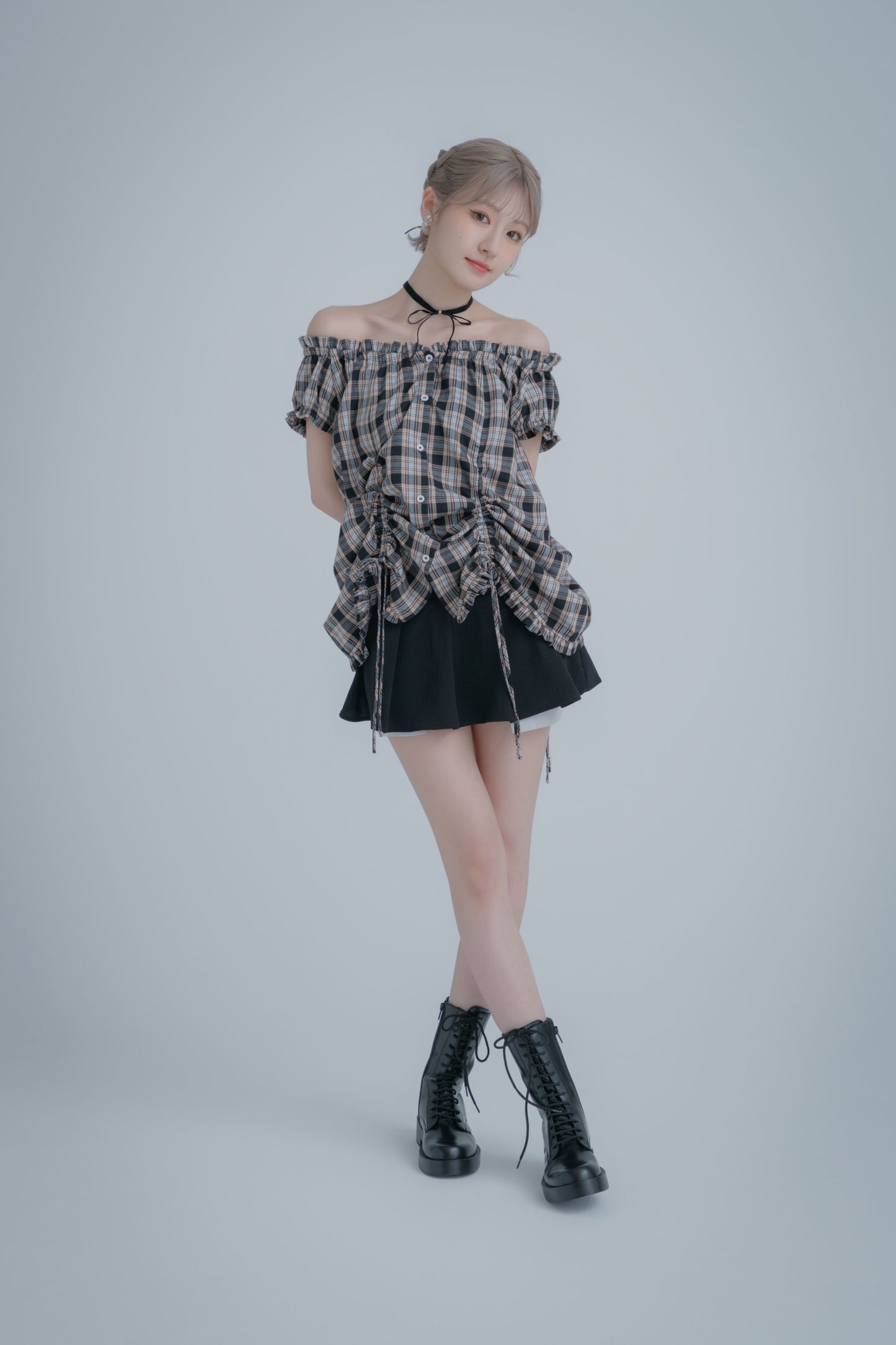 4-Way Check Shirt (Black)
