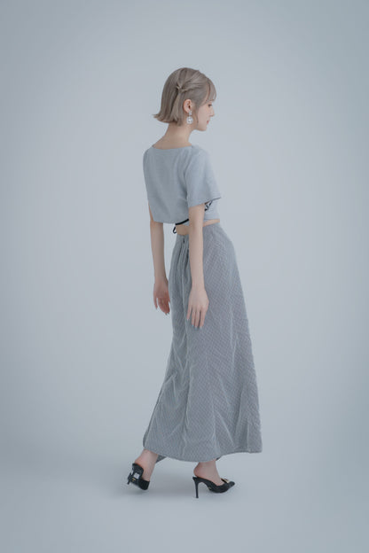 Double Ribbon Mini Cutsew (Gray)