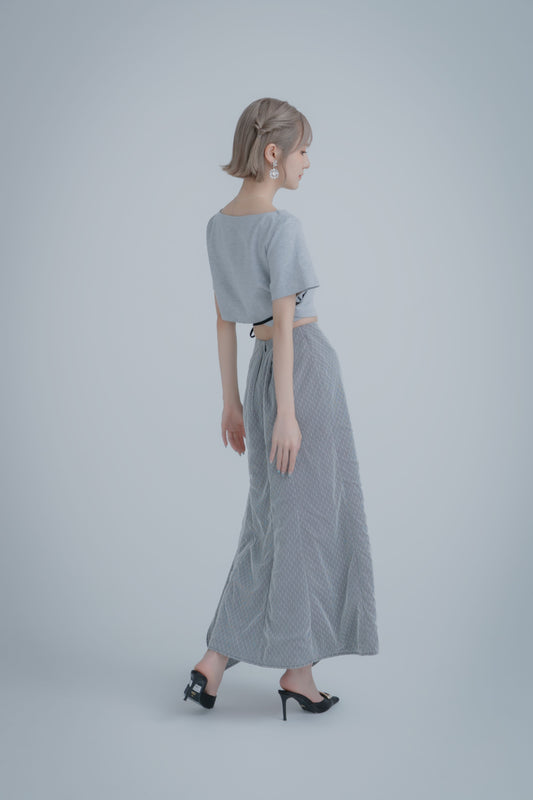 Double Ribbon Mini Cutsew (Gray)