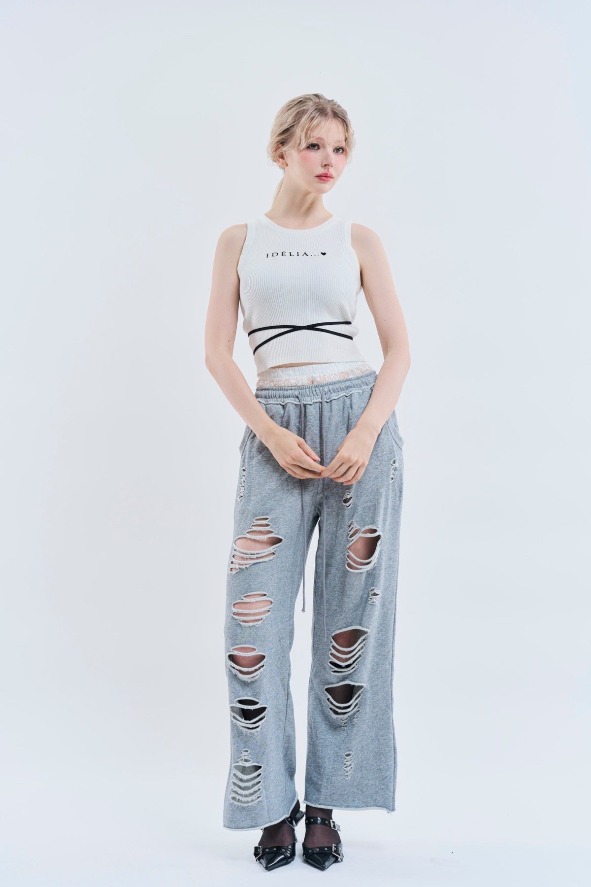 Cross Tank Top(White)