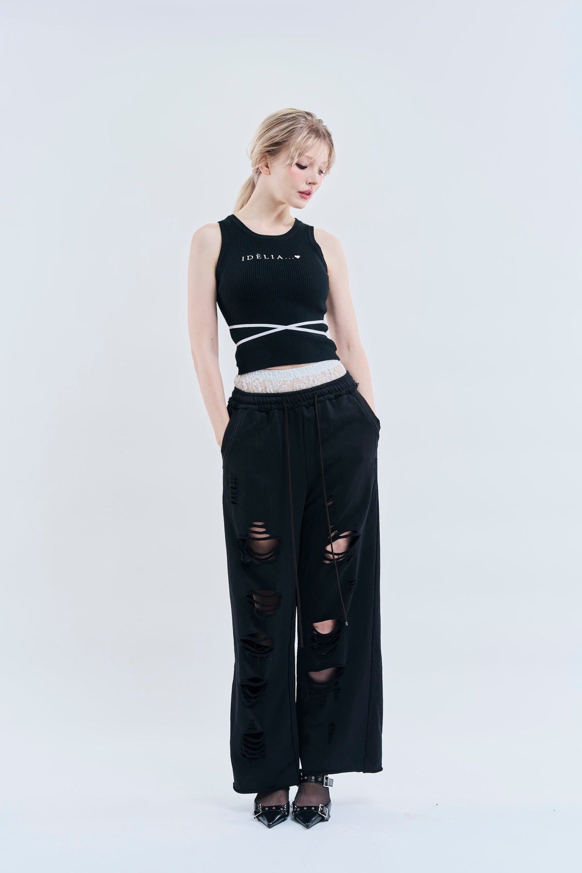 Cross Tank Top(Black)