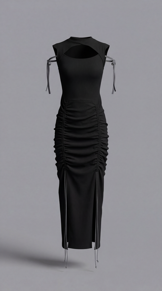 Ribbed Knit One-piece (Black)